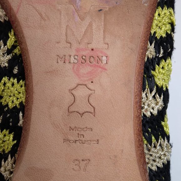M Missoni Multicolor Knit Slip On Flats Size 37 - Picture 13 of 14